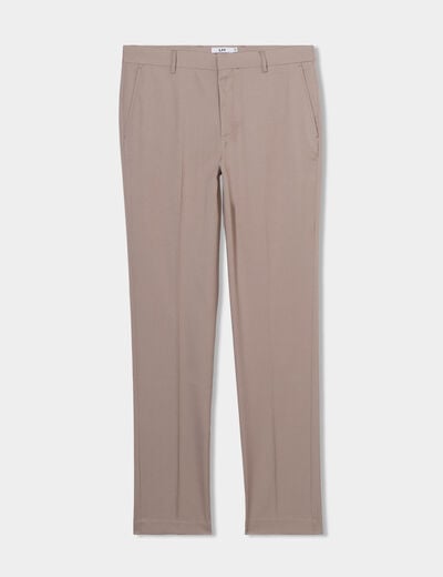 Pantalon droit avec pinces taupe homme