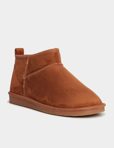 Bottines fourrées marron femme