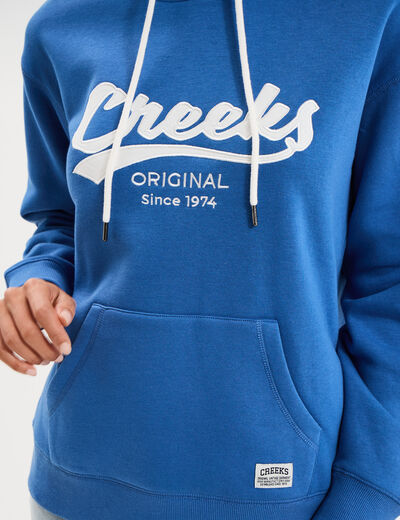 Sweat &agrave; capuche hoodie bleu electrique femme