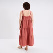 Robe longue bretelles vieux rose femme grande taille