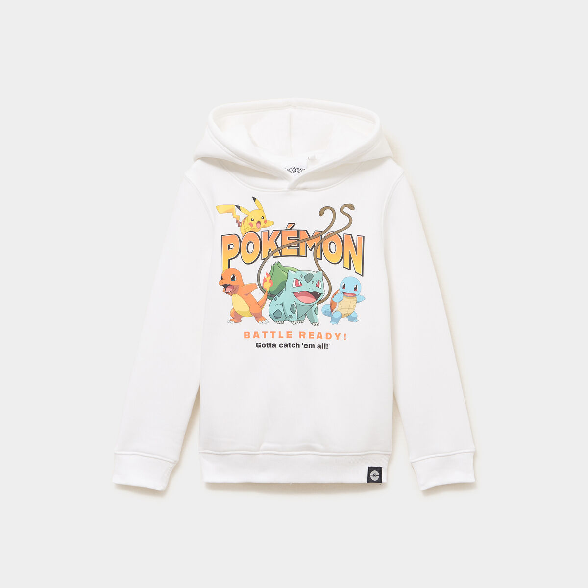Sweat &agrave; capuche hoodie Pok&eacute;mon blanc gar&ccedil;on