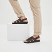 Sandales bride à scratch marron homme