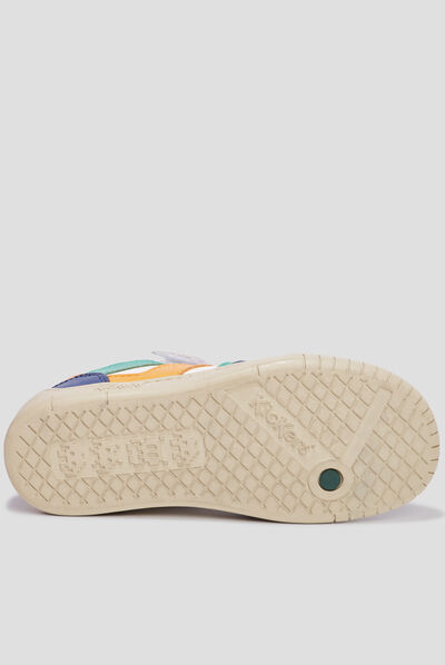 Tennis basses en cuir Kickers Windo blanc garçon
