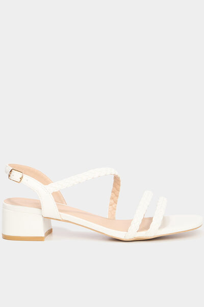 Sandales &agrave; talons blanc femme