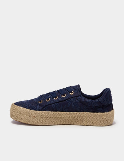 Tennis basses en toile bleu marine femme
