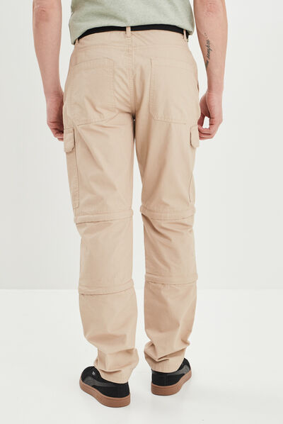 Pantalon short 2-en-1 cargo ceinturé sable homme