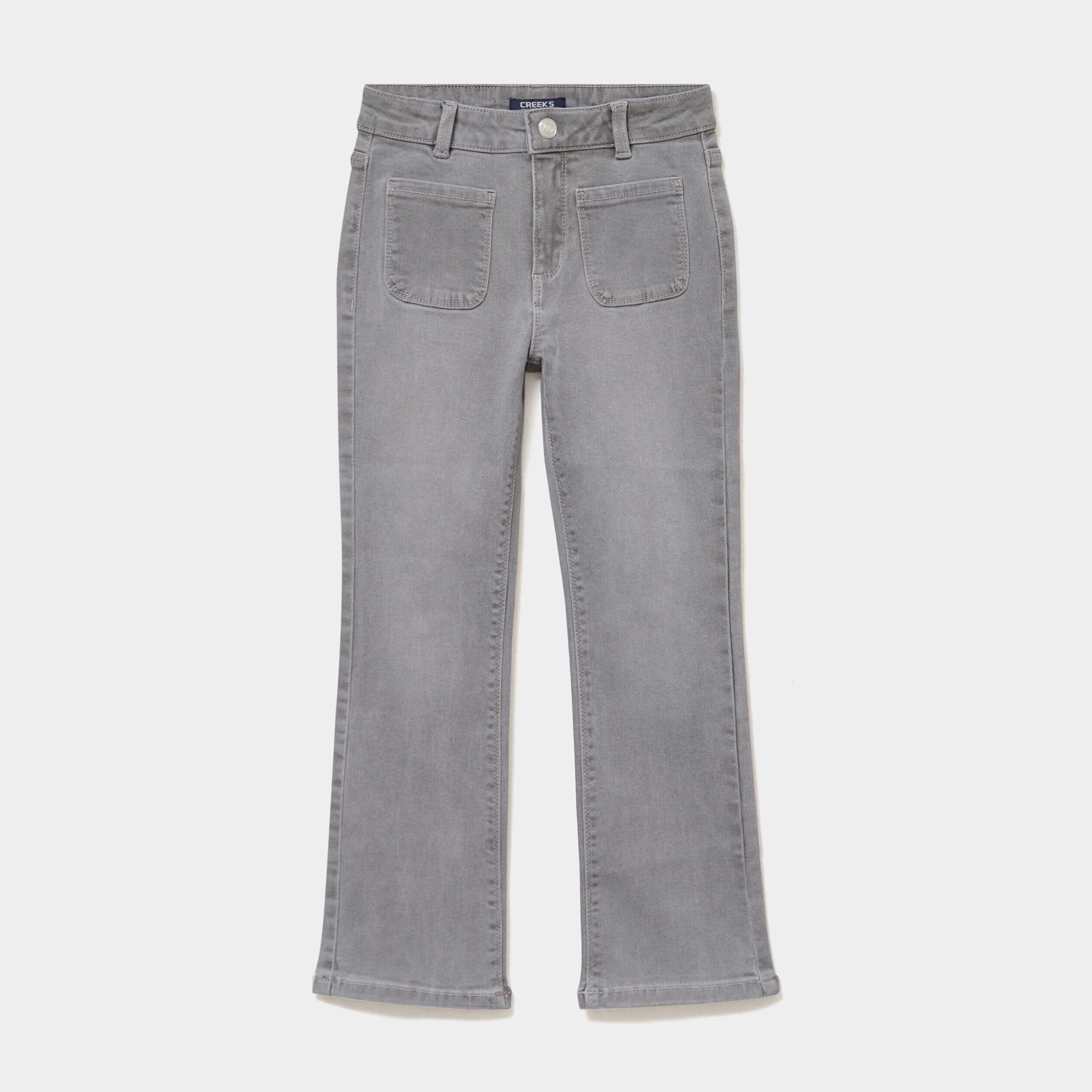 Jean flare poches plaquées denim gris fille CREEKS