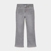 Jean flare poches plaqu&eacute;es denim gris fille