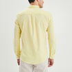 Chemise manches longues lin mélangé jaune clair homme