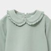 Sweat col claudine à volants vert pastel bébé fille