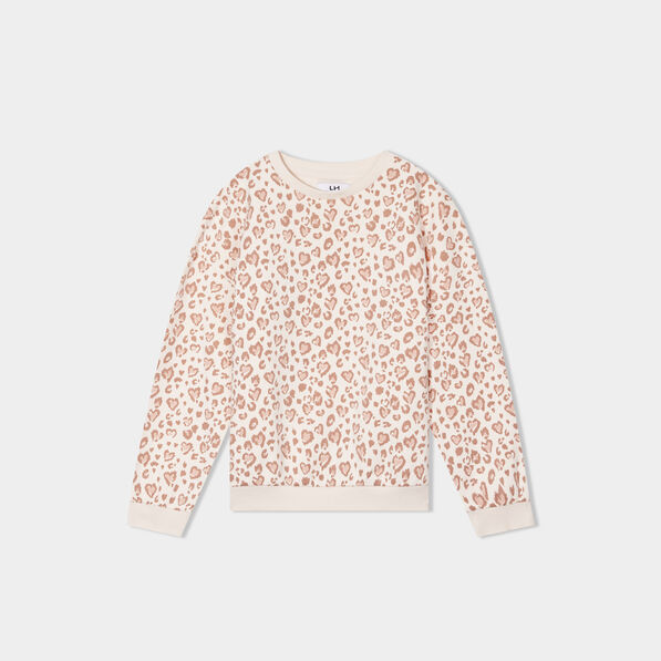 sweat col rond manches longues beige fille Sweat col rond manches longues beige fille