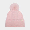 Bonnet &agrave; pompon fausse fourrure rose fille