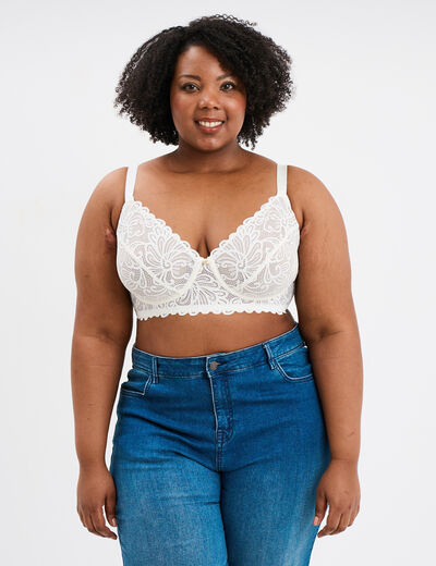 Soutien-gorge emboîtant dentelle blanc femme grande taille