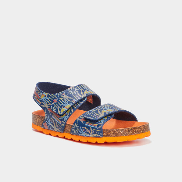 Sandales à scratchs Kickers bleu marine garçon