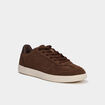 Baskets en su&eacute;dine &agrave; lacets marron femme