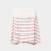 T-shirt coton col rond manches longues ecru fille
