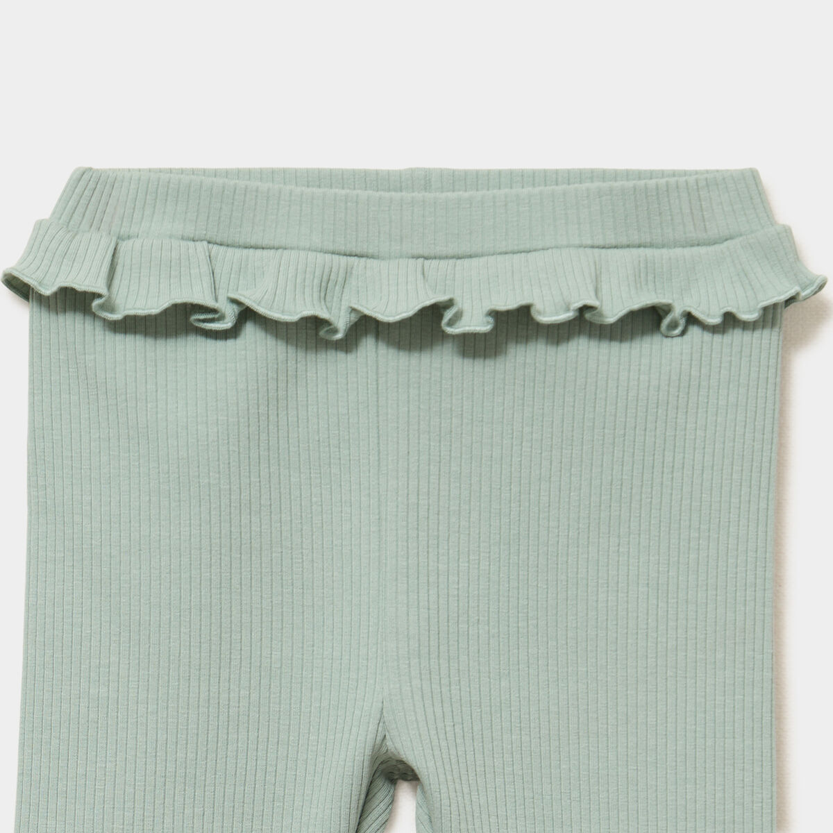 Legging c&ocirc;tel&eacute; &agrave; volants vert pastel b&eacute;b&eacute; fille