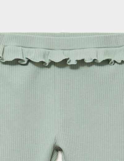 Legging c&ocirc;tel&eacute; &agrave; volants vert pastel b&eacute;b&eacute; fille