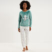 Ensemble pyjama pantalon effet velours bleu gris femme