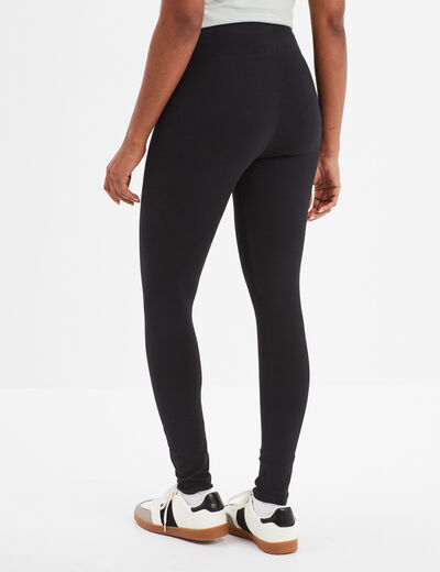Legging 7/8ème taille haute coton noir femme