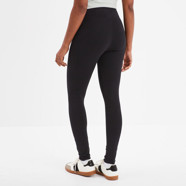 Legging 7/8ème taille haute coton noir femme