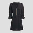 Robe trap&egrave;ze ceintur&eacute;e noir femme