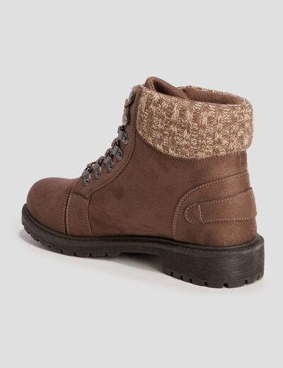 Bottines crantées taupe femme