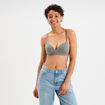 Soutien-gorge triangle paddé coton vert kaki femme