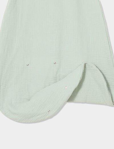 Gigoteuse gaze de coton ajustable TOG 1 vert clair bébé