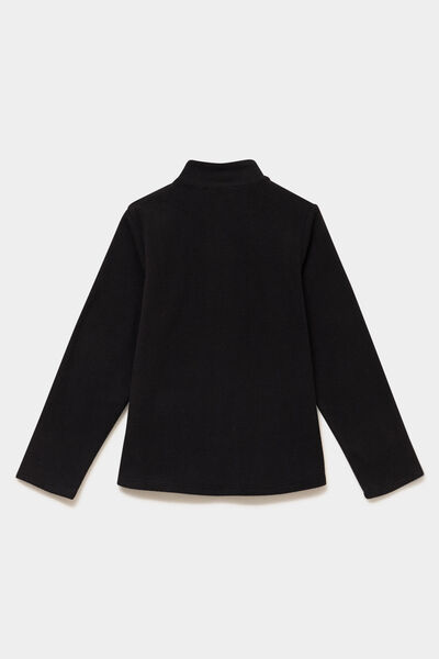 Sweat polaire col camionneur noir mixte