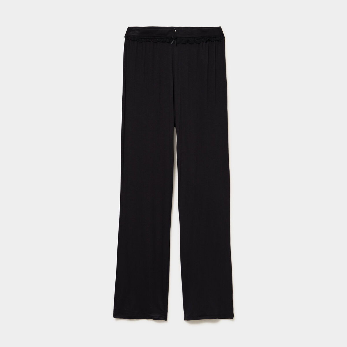 Pantalon de pyjama droit fluide noir femme