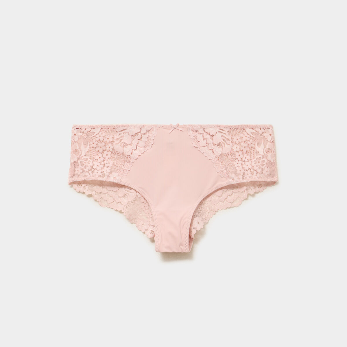 Shorty avec dentelle rose clair femme