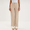 Pantalon cargo taille &eacute;lastiqu&eacute;e lyocell beige femme