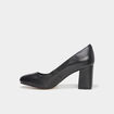 Escarpins à talons carrés en cuir noir femme