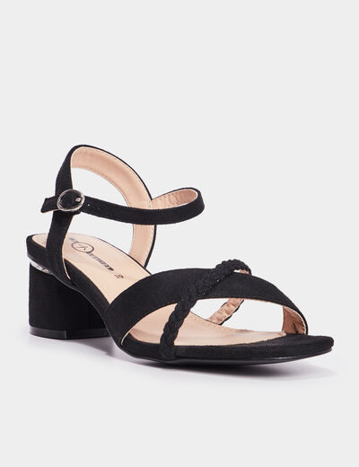 Sandales &agrave; talons Mosquitos noir femme