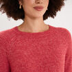 Pull col rond manches longues rose cerise femme