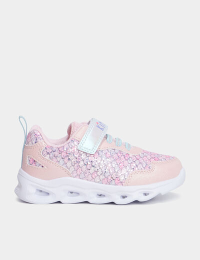 Baskets running lumineuses rose fille