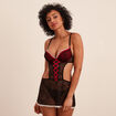 Combinette avec laçage en dentelle noir femme