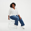 Blouse plumetis avec épaules dentelle blanc femme grande taille