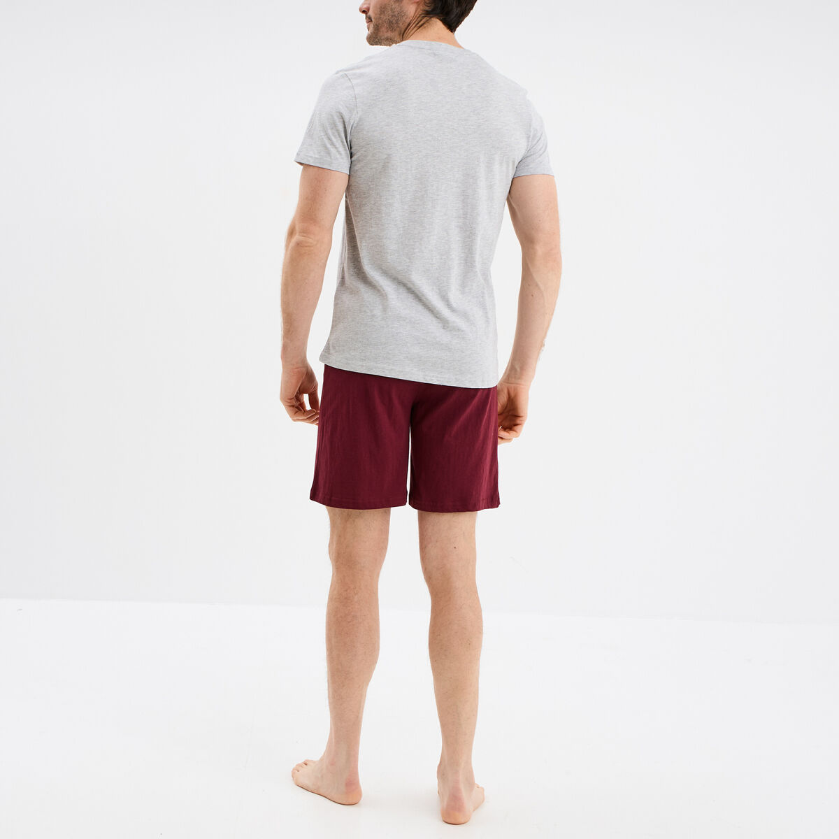 Ensemble pyjama short gris homme