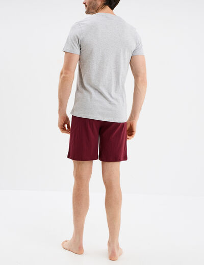 Ensemble pyjama short gris homme