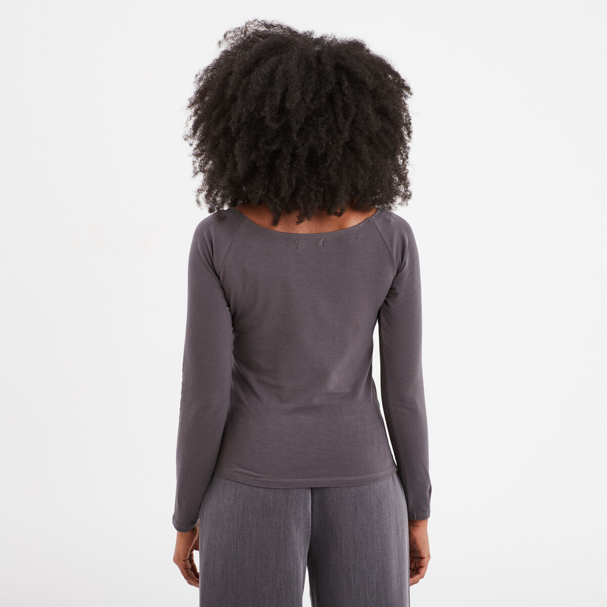 T-shirt encolure bateau Liberto gris foncé femme