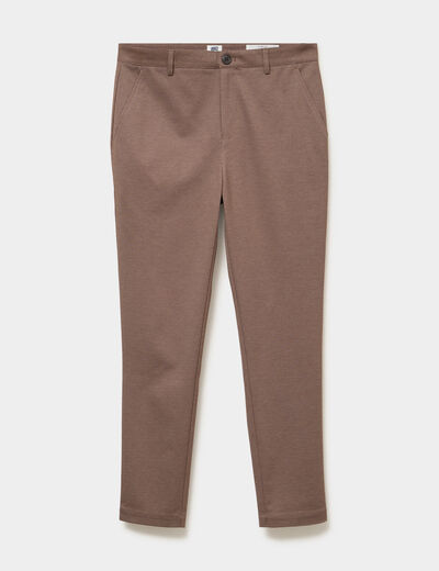 Pantalon chino slim taupe homme