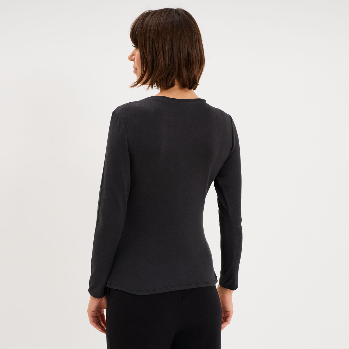 T-shirt thermique manches longues noir femme