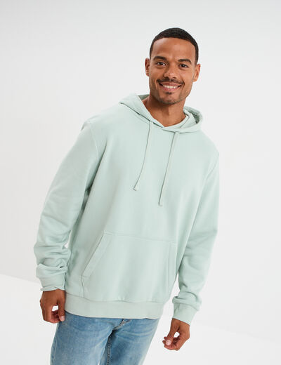 Sweat molleton à capuche hoodie vert pastel homme