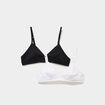 Lot de 2 soutiens-gorge triangle coton noir fille