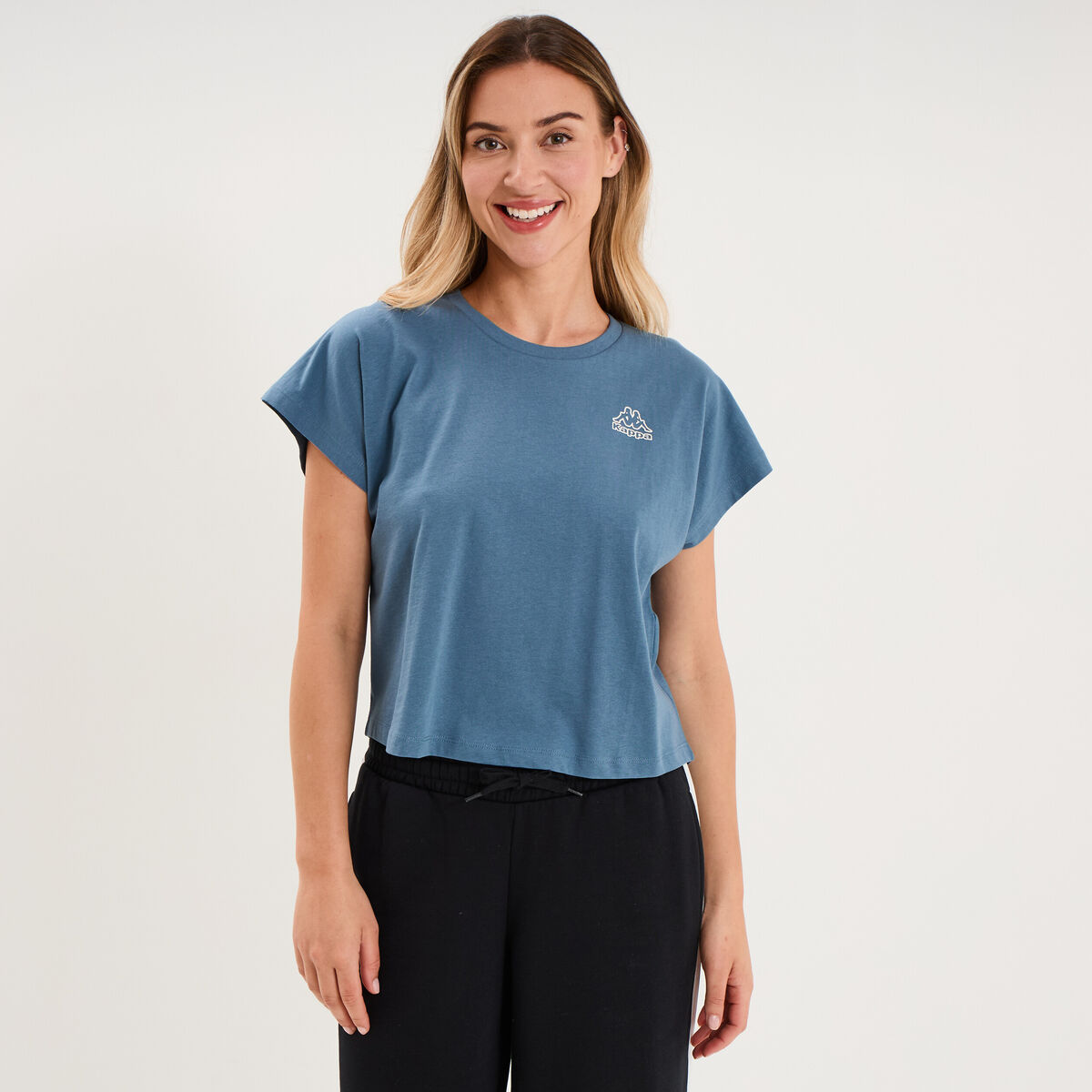 T-shirt manches courtes coton Kappa bleu femme