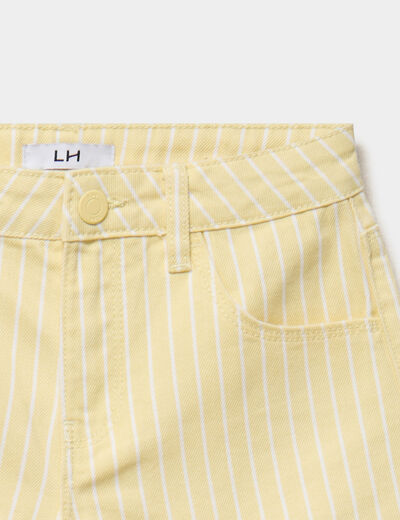 Short ajust&eacute; 5 poches coton jaune fille