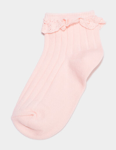 Lot 2 paires chaussettes à dentelle rose fille
