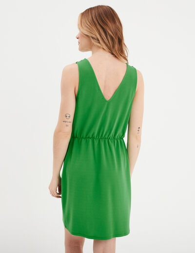 Robe portefeuille plis taille vert femme